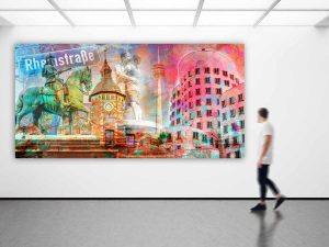 Acryl Collage Düsseldorf Pop-Art Panorama Kunst Motive und moderne Bilder vom Rhein