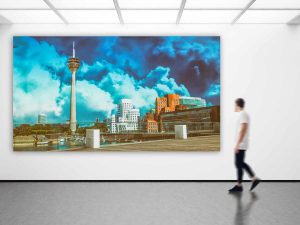 Acrylkunst Düsseldorf Medienhafen Panorama Rhein Bilder und Ansichten