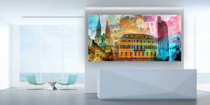 Bonn Panorama Bild als moderne Pop-Art Collage. Premium Kunstbilder