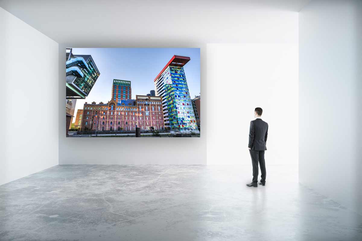 Bürokunst Schallschutz Kunstbilder und moderne Panorama Collagen