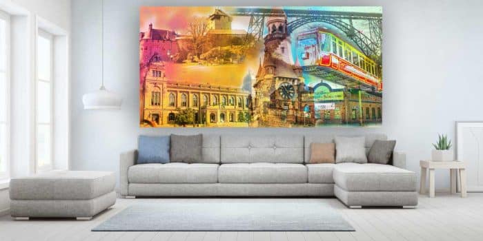 Collage Bergisches Land. Motive aus Wuppertal und Solingen als Pop-Art