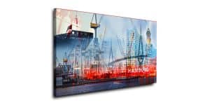 Collage Hamburg und Kunst Panorama Bilder von der Elbe Art