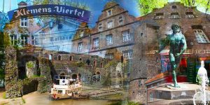 Collage Kaiserswerth Düsseldorf | XL Kunst Bild vom Rhein
