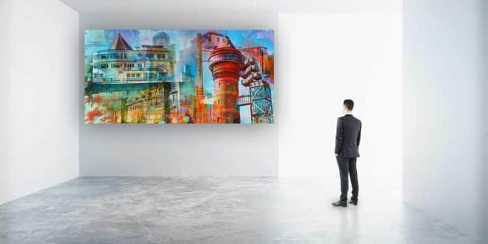 Collage Mülheim an der Ruhr. Leinwandbilder und Pop-Art Glasbilder