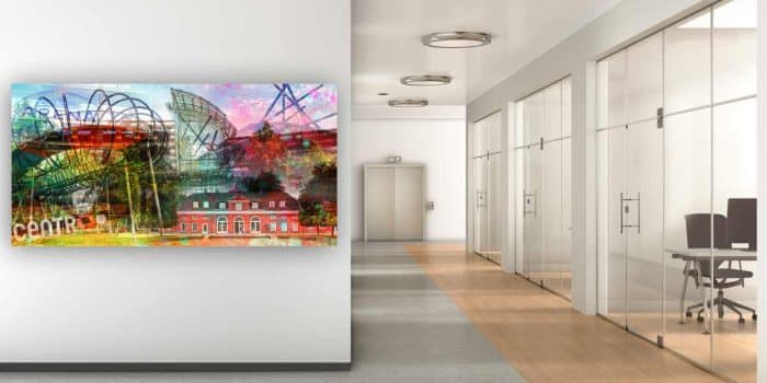 Collage Oberhausen als modernes AluArt Kunstbild PopArt Design.
