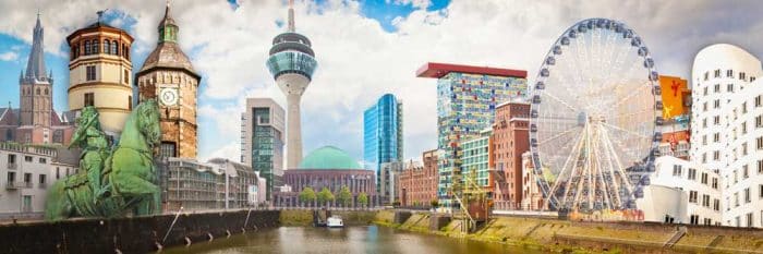Düsseldorf Collage Pop Art Style und Panorama Art Kunst Bild Motive