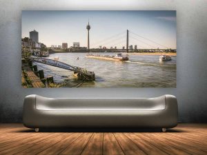 Düsseldorf Brücken - Stadt Kunst Bilder auf Leinwand und Acryl