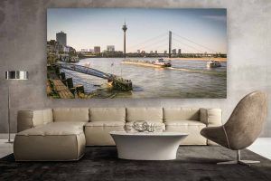 Düsseldorf Brücken - Stadt Kunst Bilder auf Leinwand und Acryl