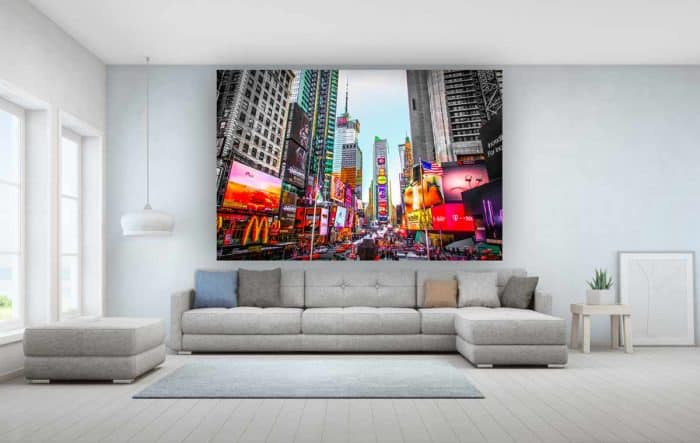 Glasbild New York. Stadt Panorama auf Acryl und Leinwand. Pop-Artwork