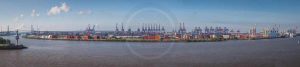 Hamburg Skyline Hafen Panorama Bild. Acryl Kunst von Elbe und Alster