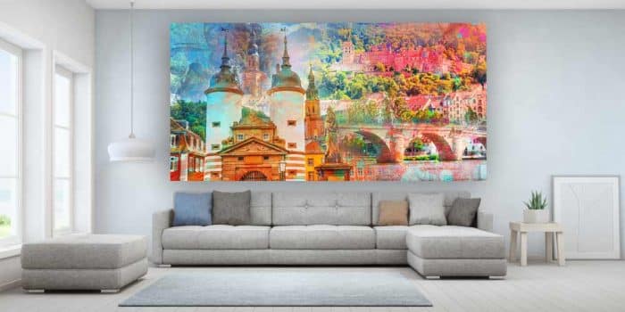 Heidelberg Collage Pop-Art Style. Moderne Kunstbilder für Home und Büro