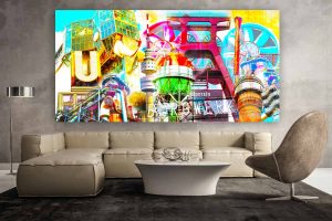 Kunstbild Ruhrgebiet als Pop-Art Panorama Bild auf Leinwand oder Acryl