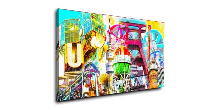 Kunstbild Ruhrgebiet als Pop-Art Panorama Bild auf Leinwand