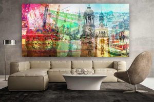 Kunstdrucke Hamburg im Panorama Style. Moderne Pop-Art Wandbilder