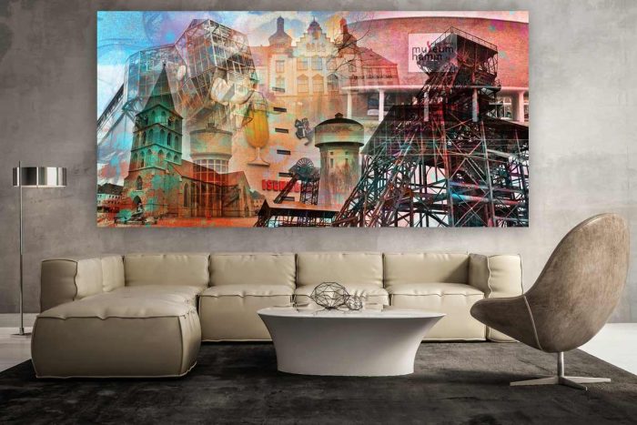 Kunstdrucke Hamm im Pop-Art Design. Moderne Wandbilder auf Leinwand