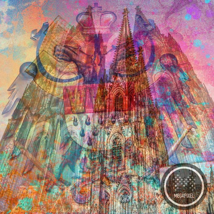 Leinwandbild Köln als Wandbild mit dem Kölner Dom im Pop-Art Format