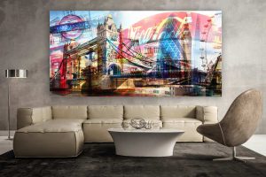 London Collage - Moderne Pop-Art Kunst und Panorama Bilder. Artwork