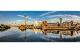 Medienhafen Panorama Bild. 180 Grad Ansichten aus Düsseldorf