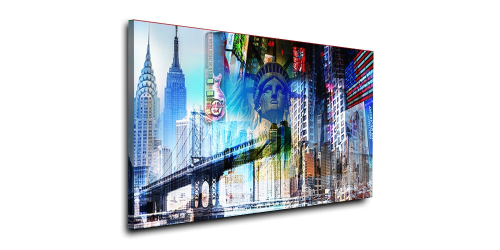 New York Collage im XL Panorama Kunst Format für die
