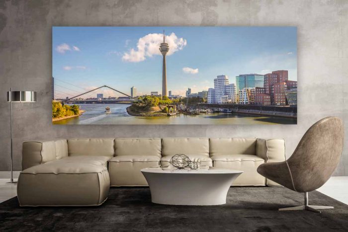 Panorama Düsseldorf Medienhafen - Moderne Kunst Bilder und Fotografie
