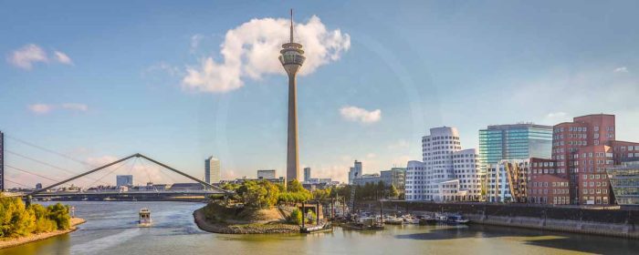 Panorama Düsseldorf Medienhafen - Moderne Kunst Bilder und Fotografie