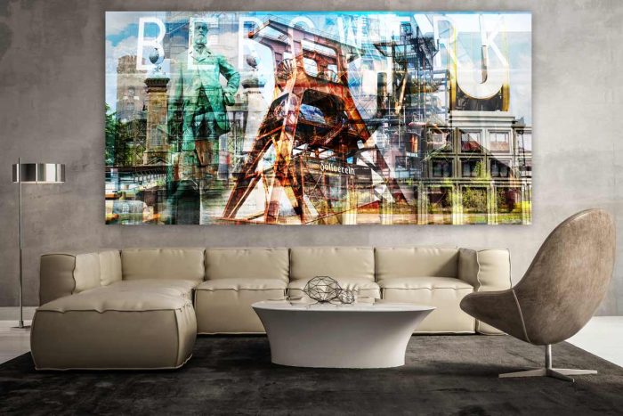 Panorama Ruhrgebiet mit Kunst Pop-Art Motiven aus Essen und Dortmund