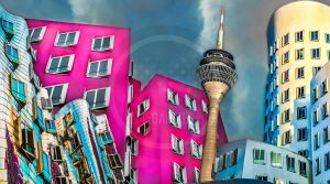 Pop-Art Düsseldorf Leinwandbild und Kunstdruck aus dem Medienhafen