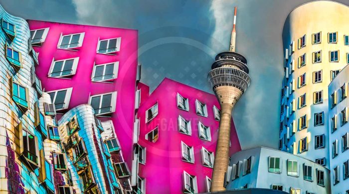 Pop-Art Düsseldorf Leinwandbild und Kunstdruck aus dem Medienhafen
