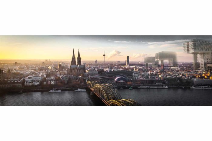 Rheinauhafen Köln Panorama Bild | Stadt Kunst Skyline