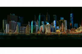 Wandbilder New York | Skyline Collage der Stadt am Hudson River