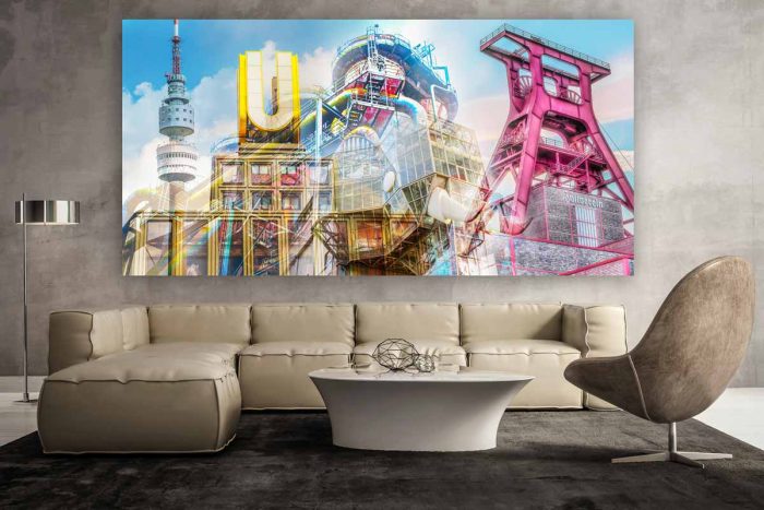 Wandbilder Ruhrgebiet im Pop-Art Design. Moderne Kunst Bilder auf Acryl