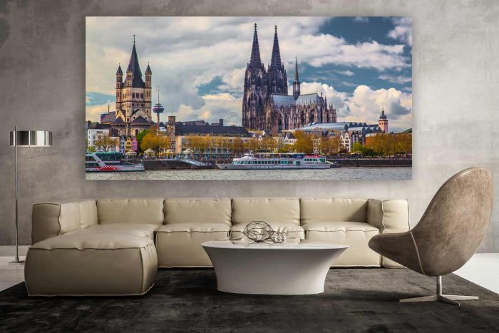 Kunstbilder Köln | Panorama Bild Kölner DOM und Rhein