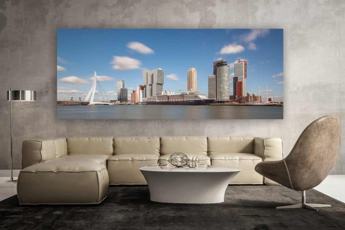 Panorama Rotterdam | Kunst Skyline Bild mit moderner Architektur