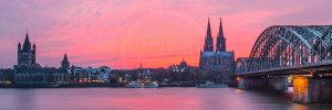 Köln Bild Skyline der Domstadt | Panorama Foto Kunst Motiv mit Rhein, DOM , und Brücke