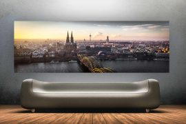 Beautiful Köln Kunst Panorama Bild | Skyline Kunst aus der Dom-Stadt Köln