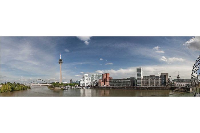 Medienhafen Skyline Panorama Bild - Moderne Fotokunst Hafen Art